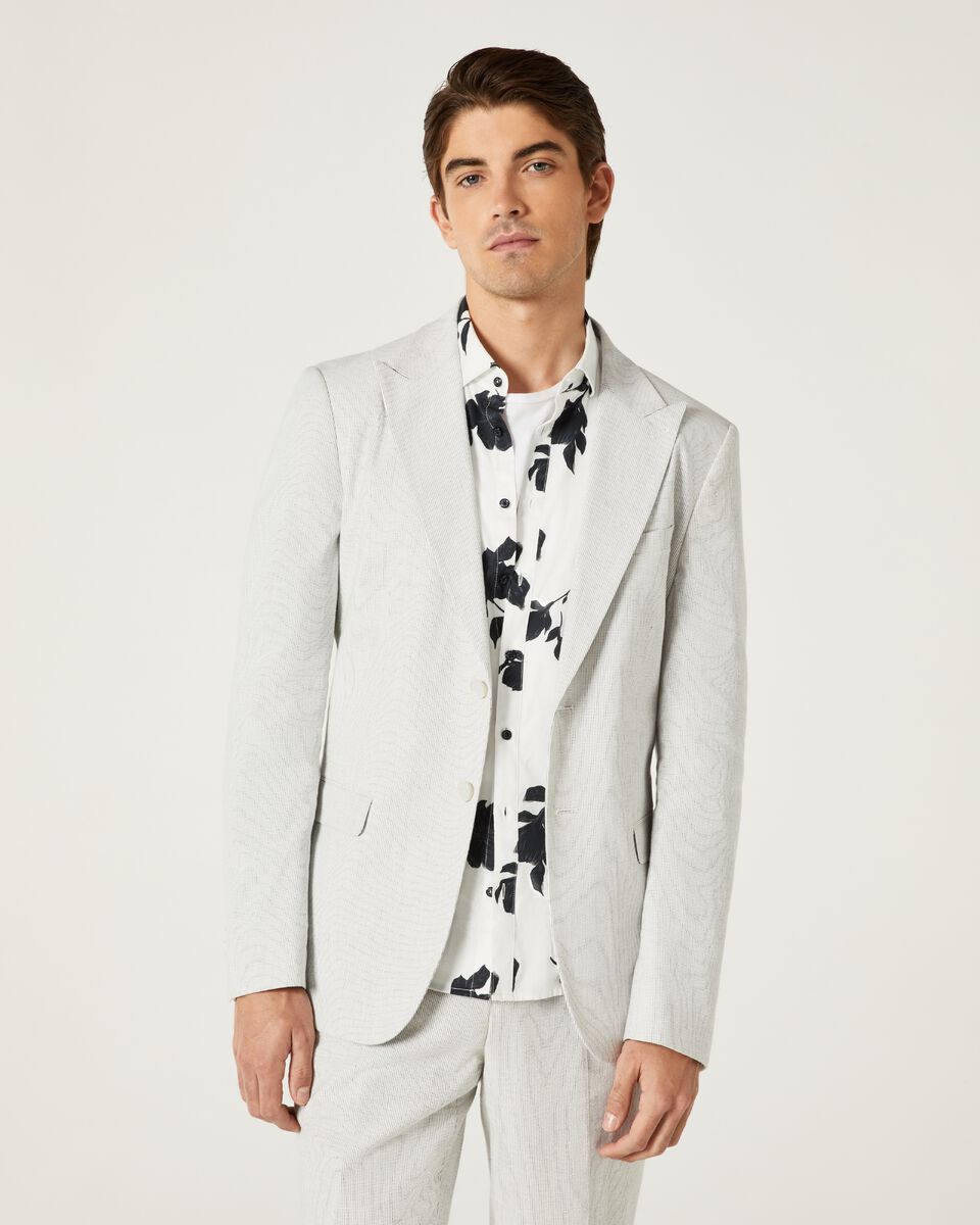 Regular Stretch Linen Blend Soft Tailored Jacket Ivory Suit Jackets